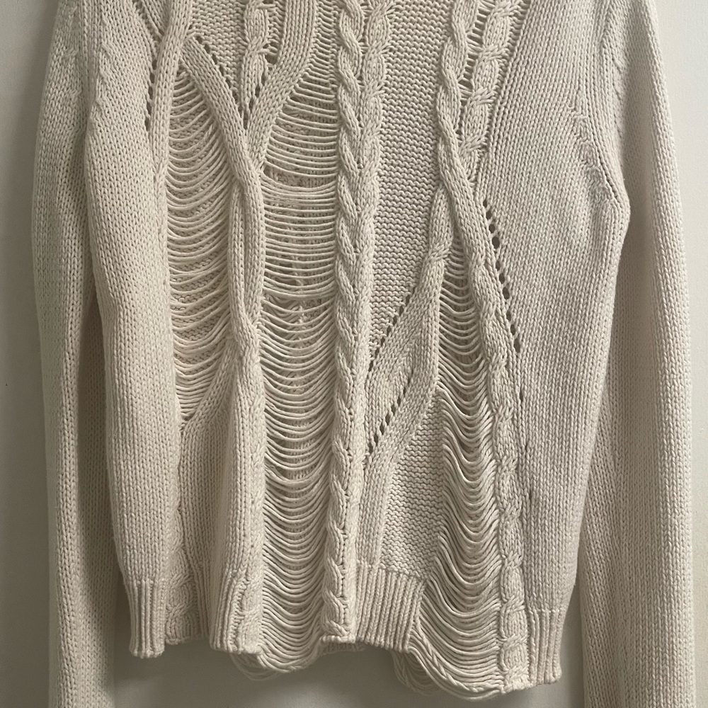 Silver cable knit sweater